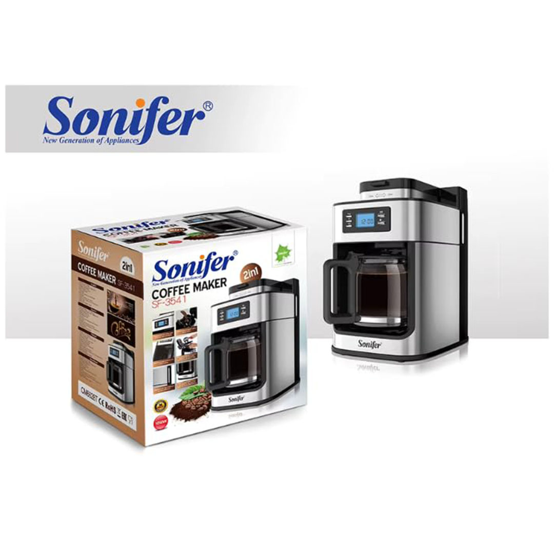 ماكينة تحضير القهوة من سونيفر - أسود / فضي - SF-3541