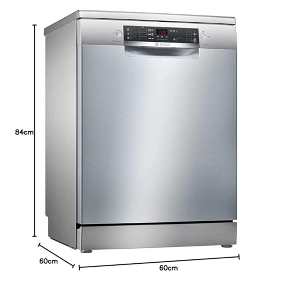 غسالة اطباق ستانلس ستيل من بوش - 60 سم - 12 فرد - فضي - SMS46JI01V