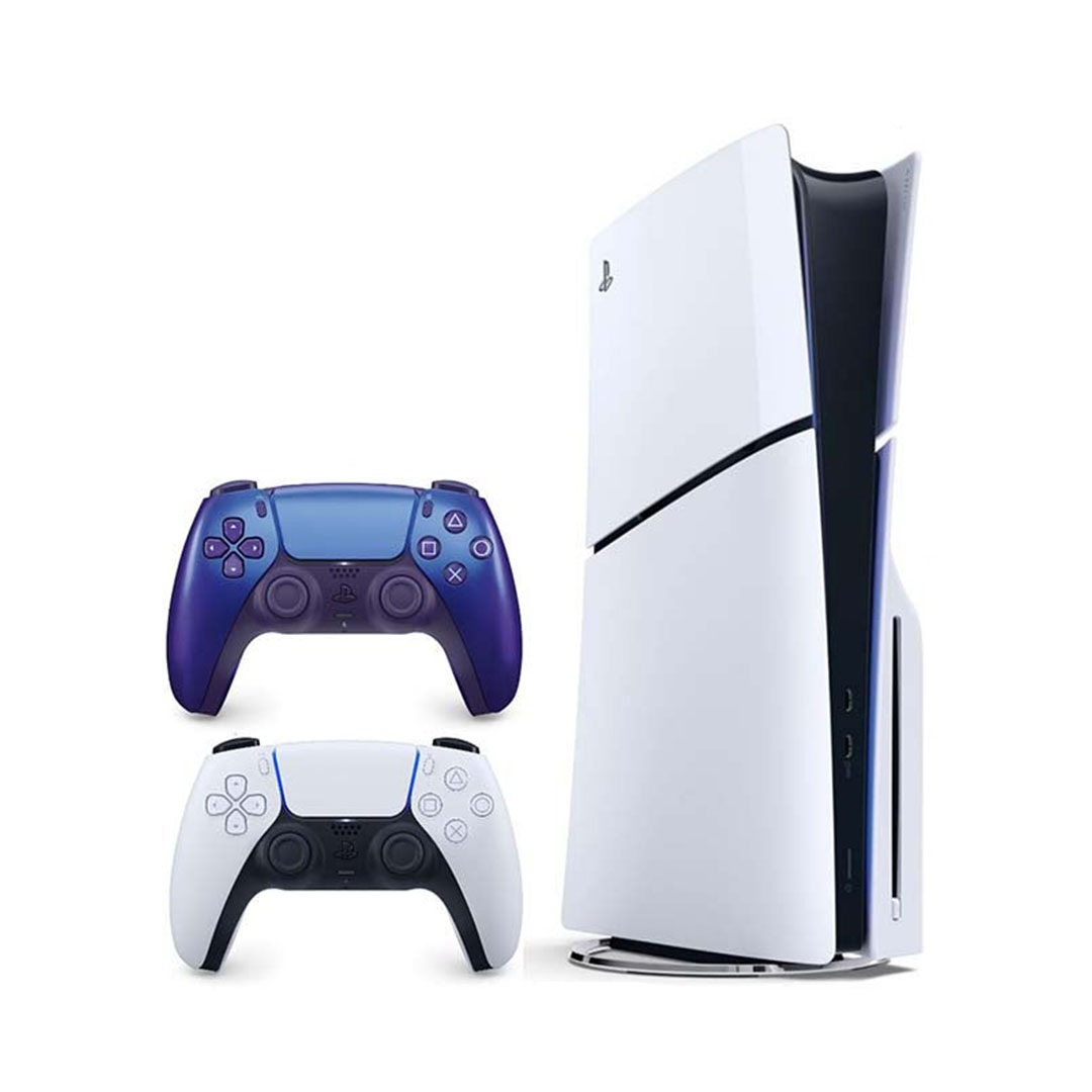 سوني بلاي ستيشن 5 سليم ديسك - النسخة السعودية - ذراع كروم أبيض