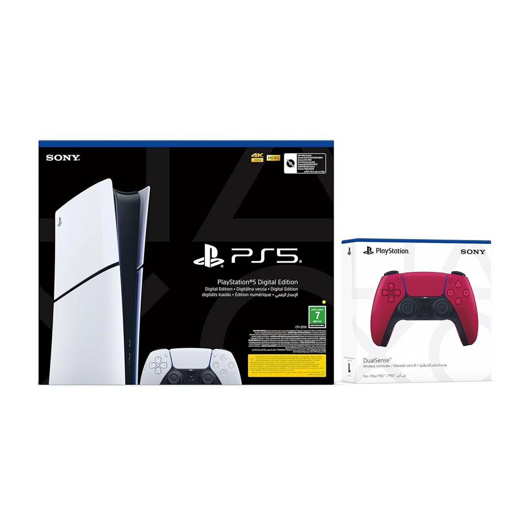 سوني بلاي ستيشن 5 سليم ديجيتال - إصدار السعودية - ذراع أحمر إضافي
