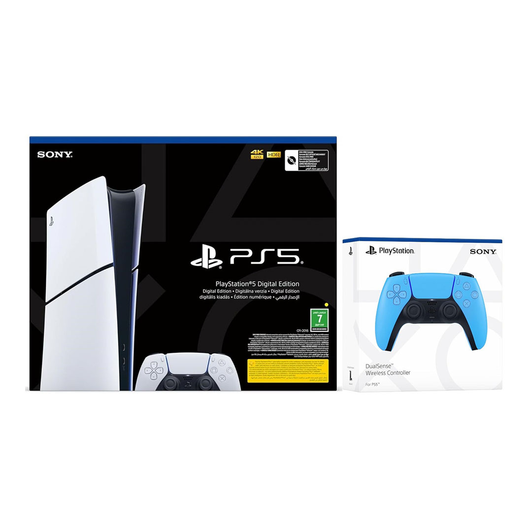 سوني بلاي ستيشن 5 سليم ديجيتال - إصدار السعودية - ذراع إضافية أزرق