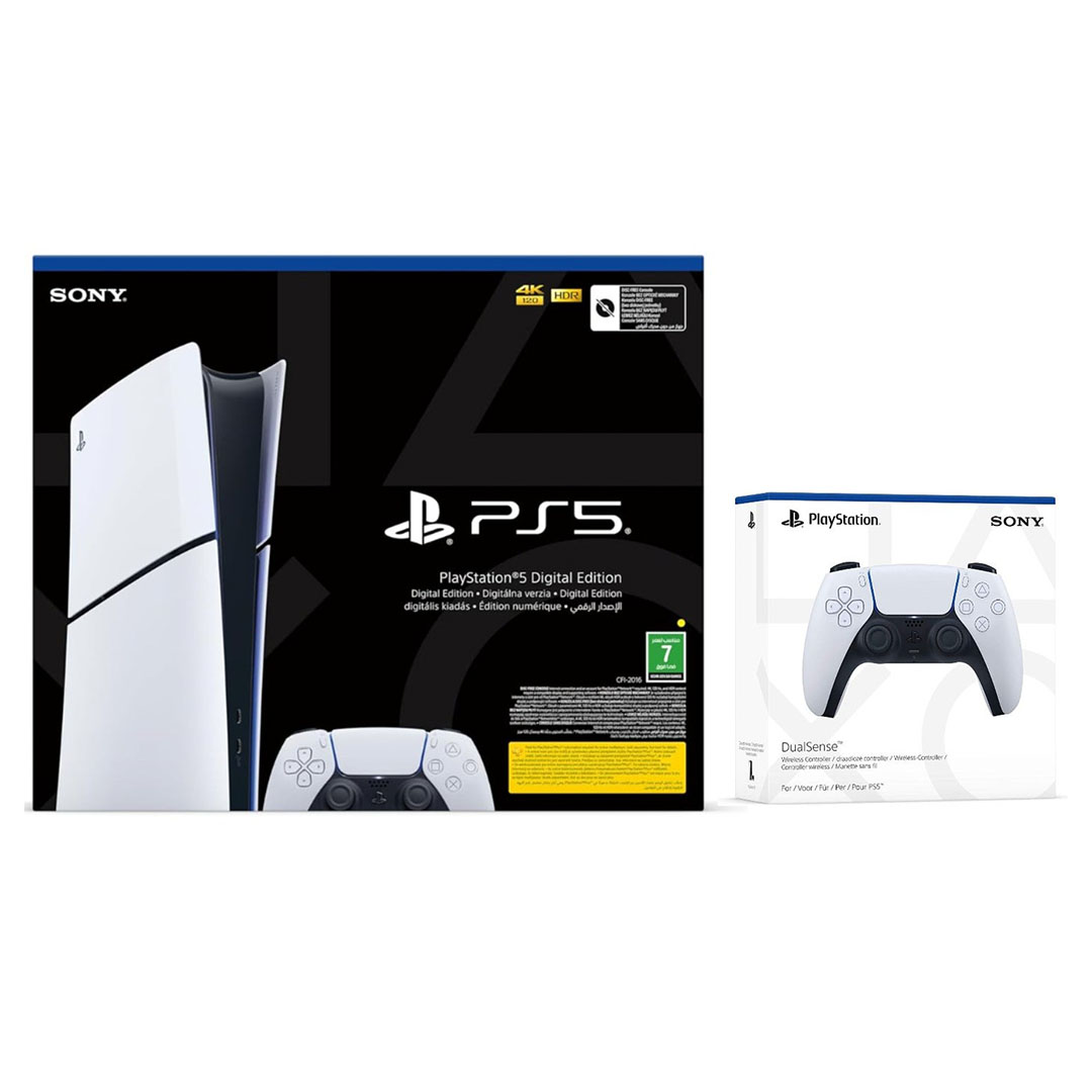 سوني بلاي ستيشن 5 سليم ديجيتال - النسخة السعودية - ذراع أبيض إضافي
