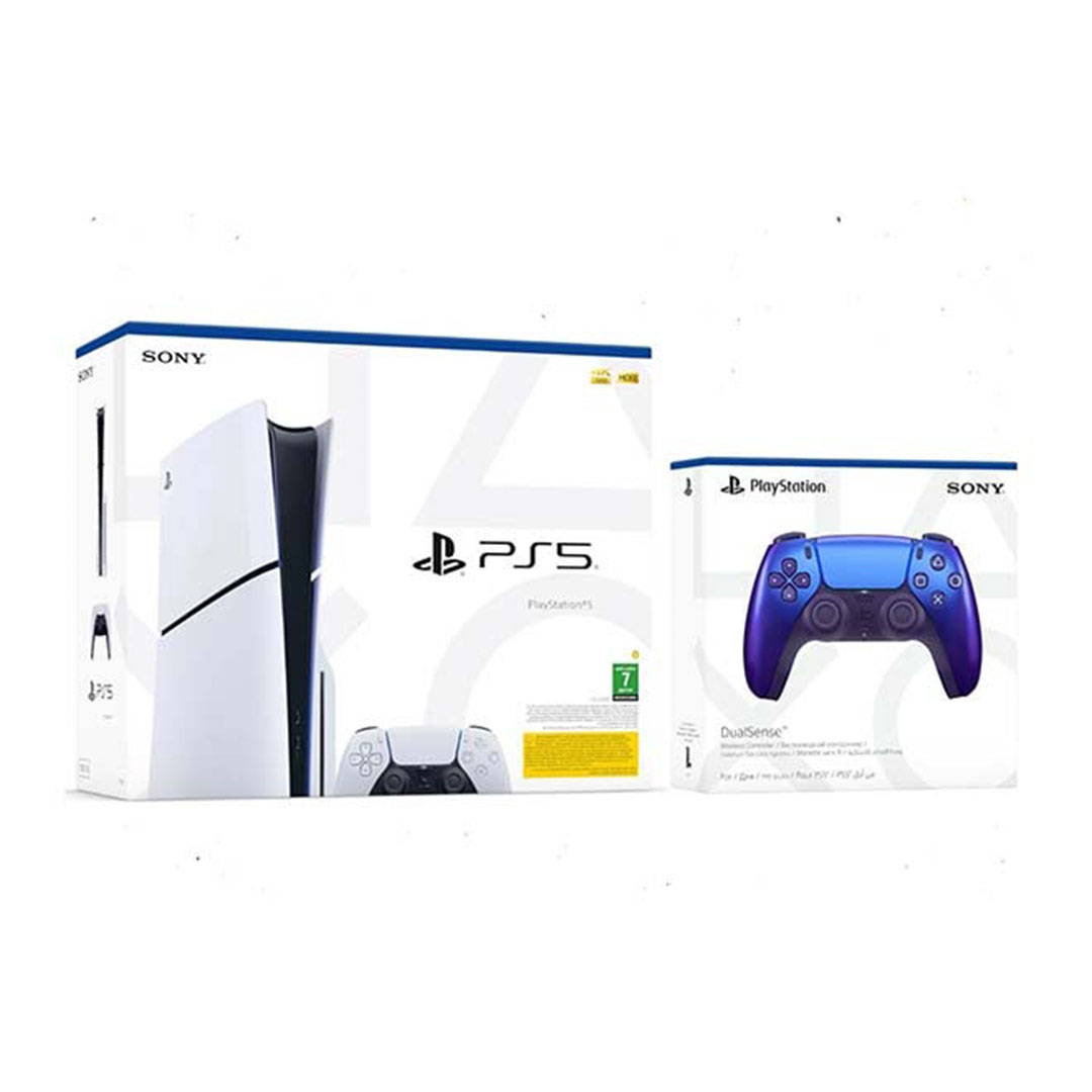 سوني بلاي ستيشن 5 سليم ديسك - النسخة السعودية - ذراع كروم أبيض