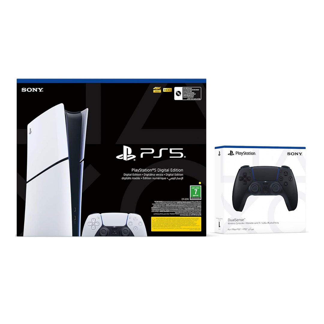 سوني بلاي ستيشن 5 سليم ديجيتال - إصدار السعودية - ذراع إضافية أسود