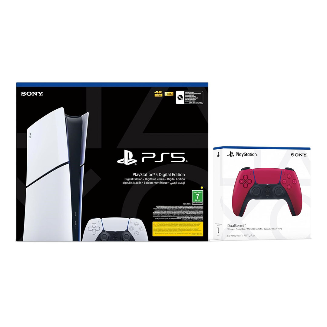 سوني بلاي ستيشن 5 سليم ديجيتال - إصدار السعودية - ذراع أحمر إضافي