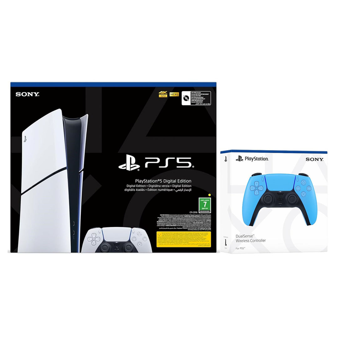سوني بلاي ستيشن 5 سليم ديجيتال - إصدار السعودية - ذراع إضافية أزرق