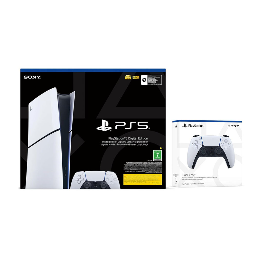 سوني بلاي ستيشن 5 سليم ديجيتال - النسخة السعودية - ذراع أبيض إضافي