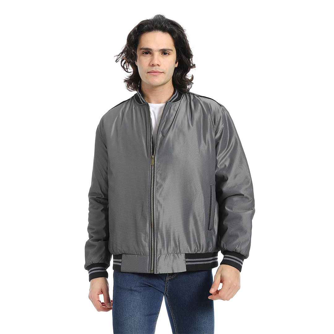 جاكيت رجالي وتربرووف شتوي - رمادي