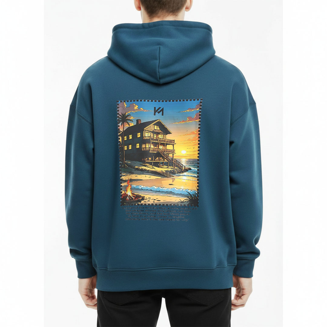 هودي قطن مطبوع بجيب