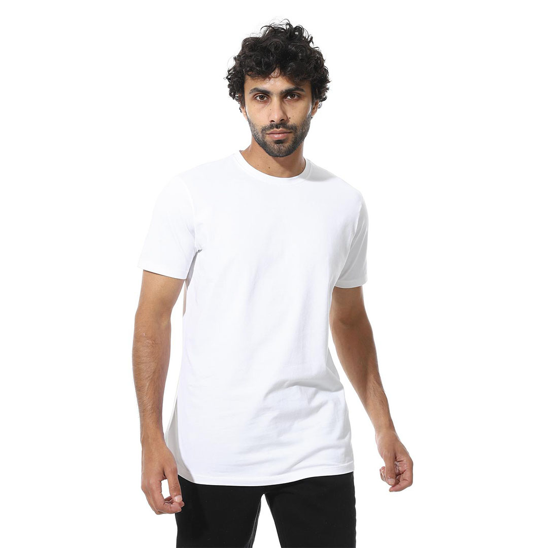 تيشرت بطبعة سفينة برقبة مستديرة ونص كم