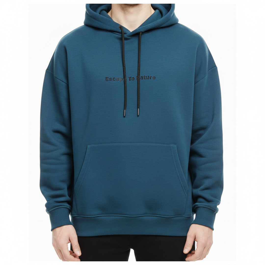 هودي قطن مطبوع بجيب