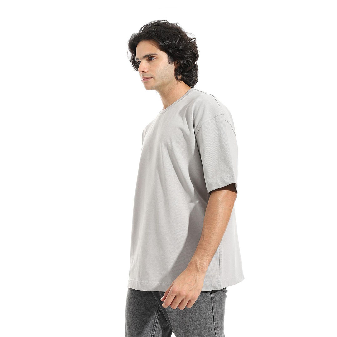 تيشيرت أوفر سايز 100% قطن - فضي