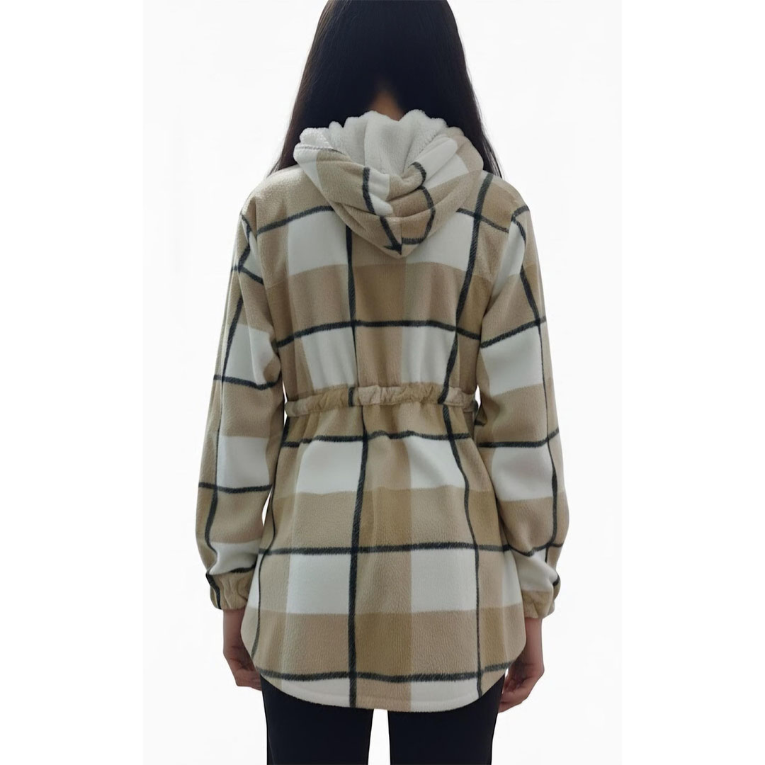 شميز حريمي كاروهات بغطاء رأس