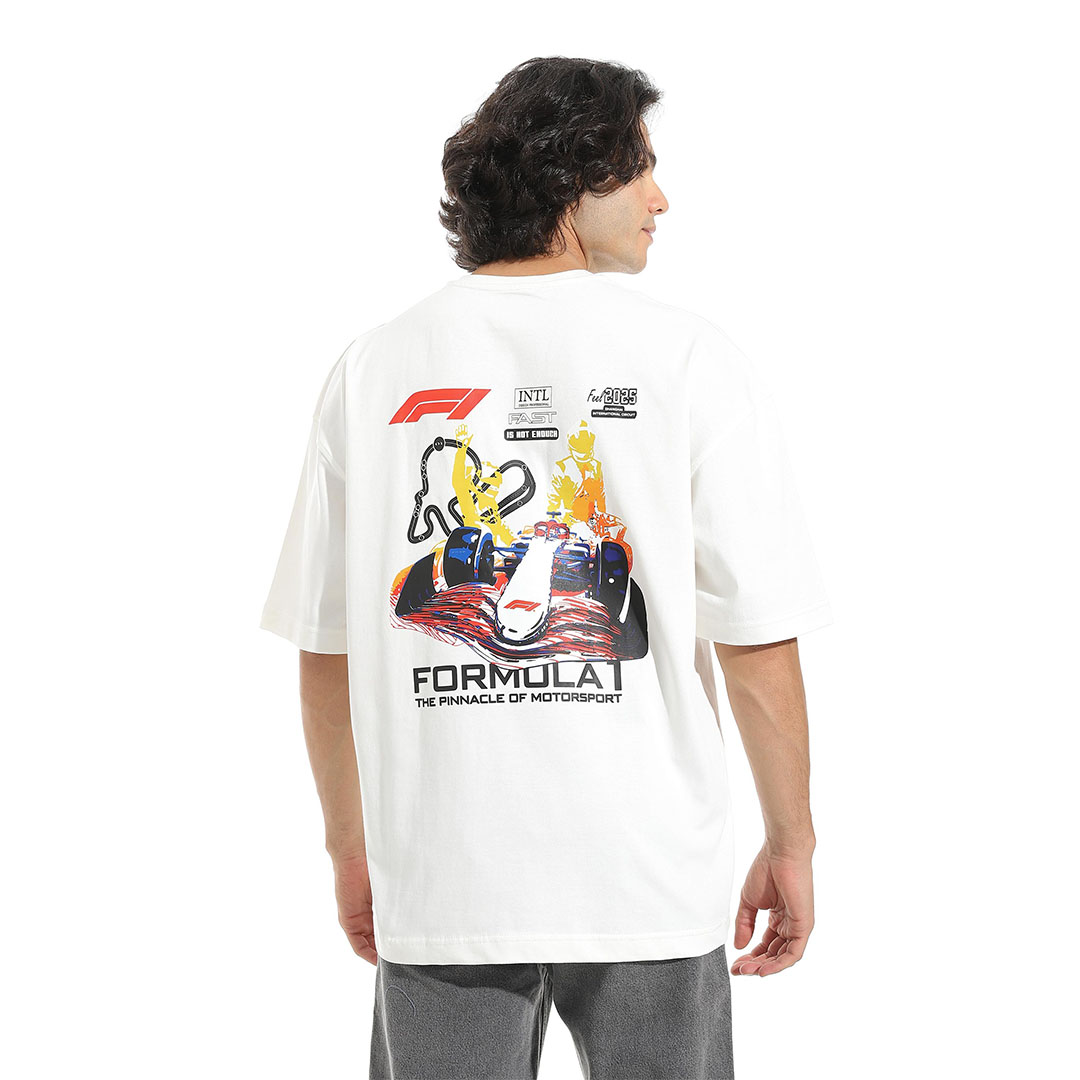 تيشيرت قطن أوفر سايز مطبوع - Formula 1