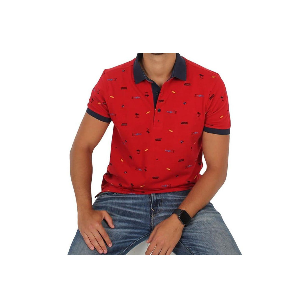 تيشيرت بولو نصف كم رجالي - أحمر