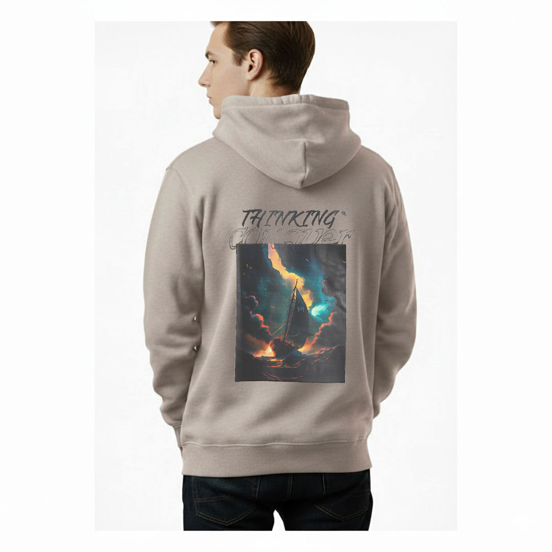 هودي أوفر سايز سادة - Thinking Conquer - بيج