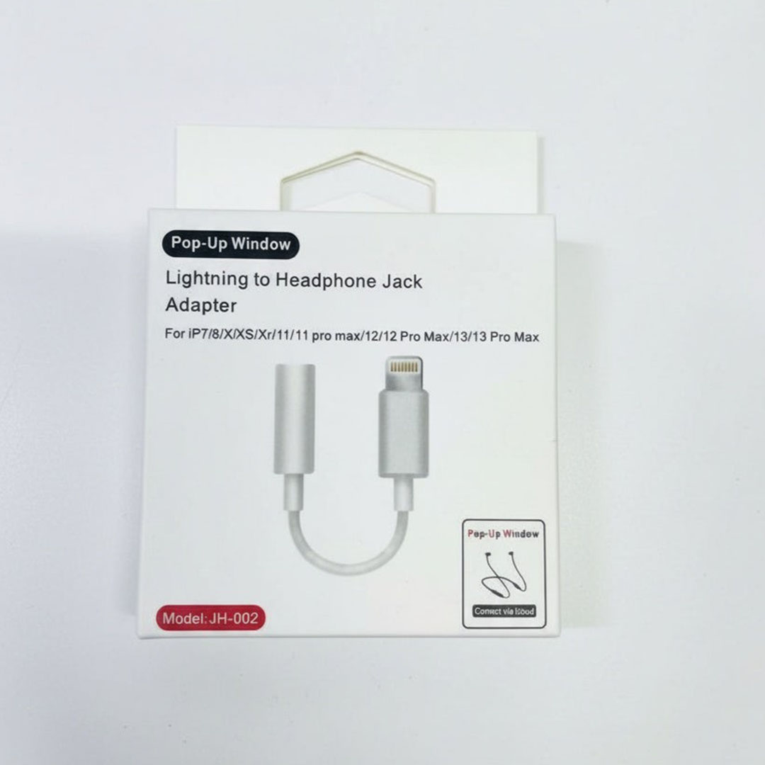 محول JH-002 لايتنينغ إلى مقبس سماعة 3.5 مم للآيفون - أبيض