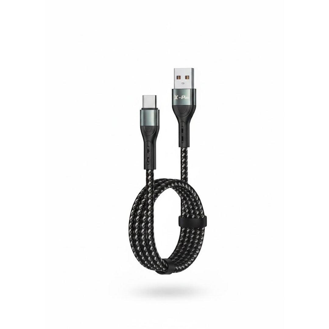 كابل X-Plus XP-136T 3A سريع الشحن USB إلى Type-C - أسود - XP-136T