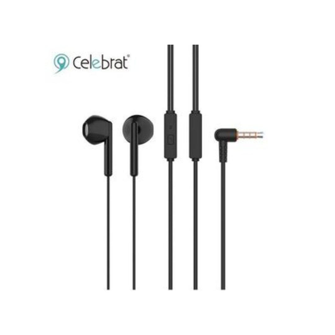 سماعات Celebrat G6 ستيريو داخل الأذن مع ميكروفون - أسود - G6