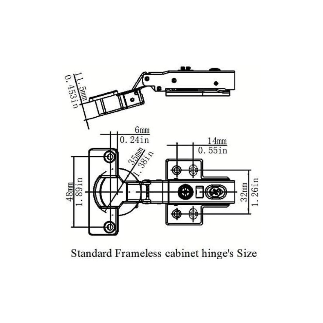 زاوية مطبخ مفصلة - 90 درجة - فولاذ مقاوم للصدأ - 2 قطعة