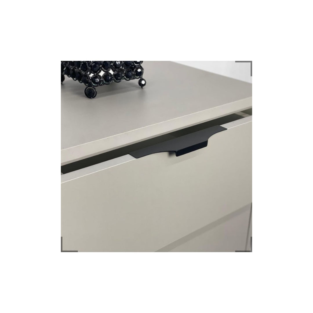 مقبض أثاث رفيع من الألومنيوم - أسود - 30 سم