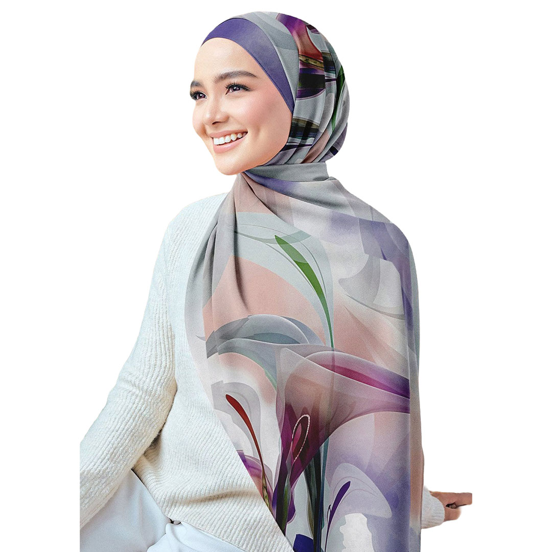 سولى طرحة شيفون كريب مطبوعة - ألوان متنوعه