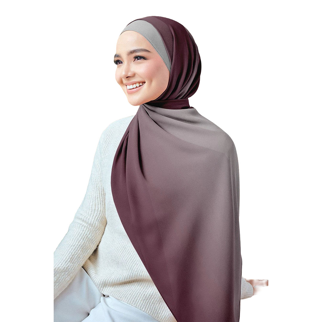 سولى طرحة شيفون كريب مطبوعة - نبيتي