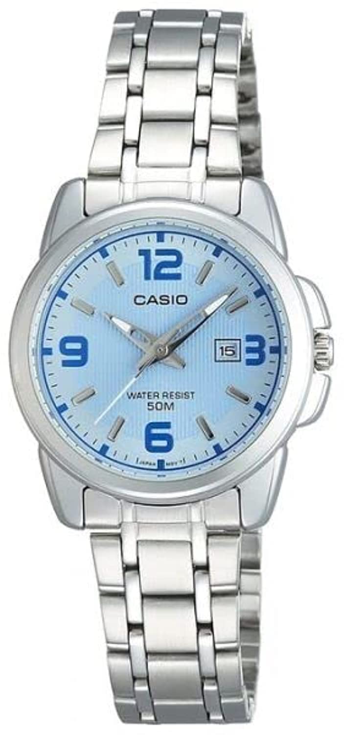 Casio ساعة كلاسيك حريمي - 30 ملم - فضي - LTP-1314D-2AVDF