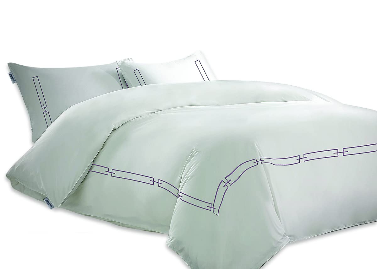 Comfort طقم لحاف مطرز 220*240 + 2 كيس مخدة - موف