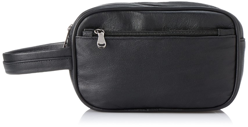 حقيبة يد محفظة جلد رجالي - أسود