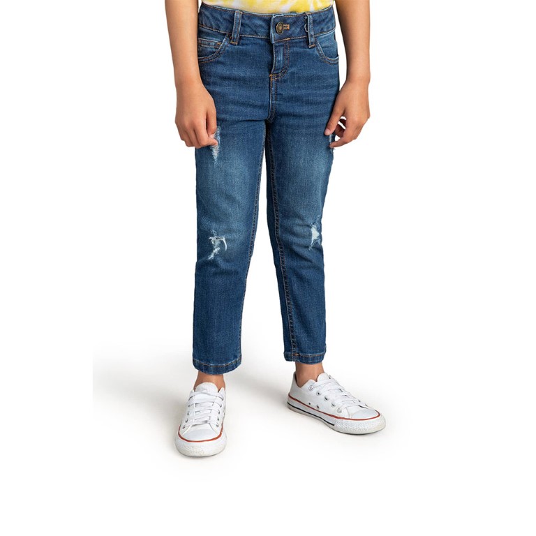 Concrete بنطلون جينز بناتي - أزرق