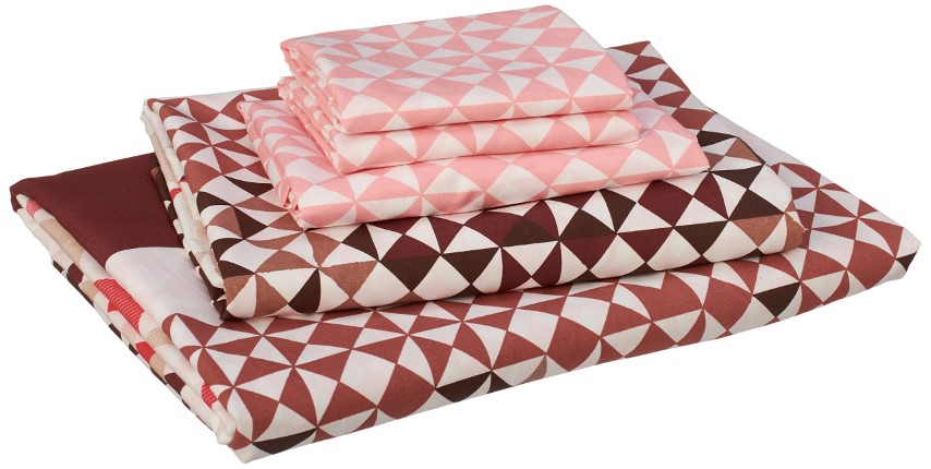 ‎Al Maamoun طقم كيس لحاف مخاوط مجوز - 5 قطع - بيج مشجر