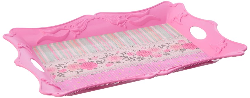 BB صينية تقديم بلاستيك وسط - بينك