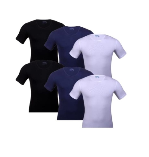 Cottonil أندر شيرت رجالي نص كم رقبه دائريه - 6 قطع