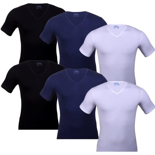 Cottonil فانلة نص كم رجالي رقبه V - 6 قطع