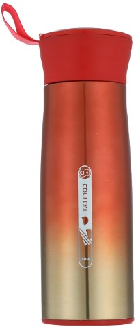 Hoor ترمس ستانلس ستيل - 350 مل - برتقالي/ذهبي