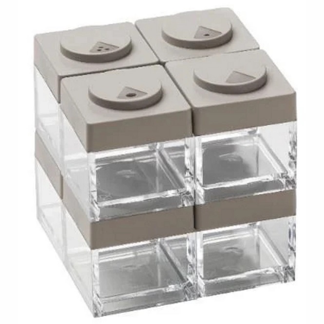 Omada طقم علب تخزين اكريلك - رمادي