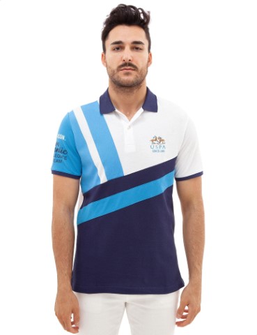 US Polo Assn تيشيرت بولو كم قصير رجالي - كحلي/أزرق - 1194445