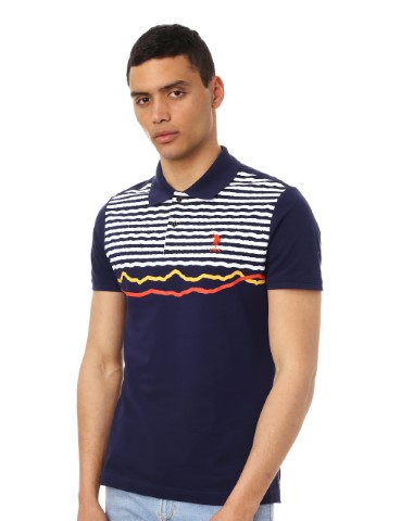 US Polo Assn تيشيرت بولو كم قصير رجالي - كحلي - 1193895_VR033