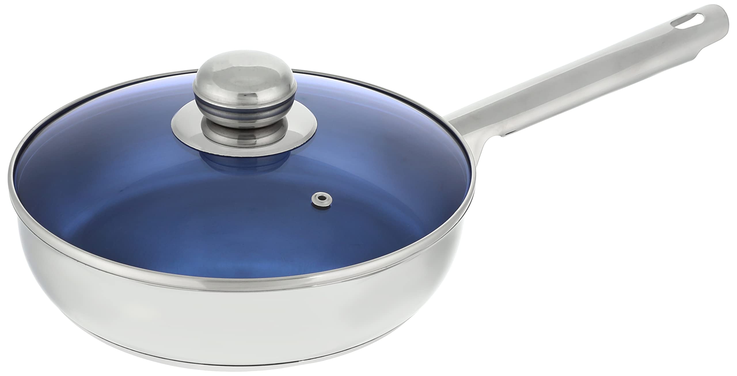 Nouval طاسة ستانلس بغطاء زجاج حراري - 20 سم