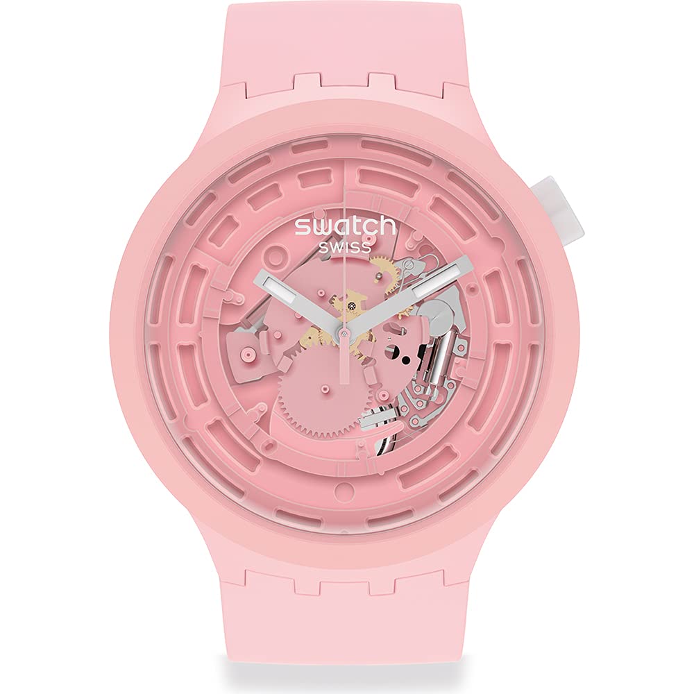 Swatch SB03P100 ساعة رياضية للجنسين - 47 ملم - بينك