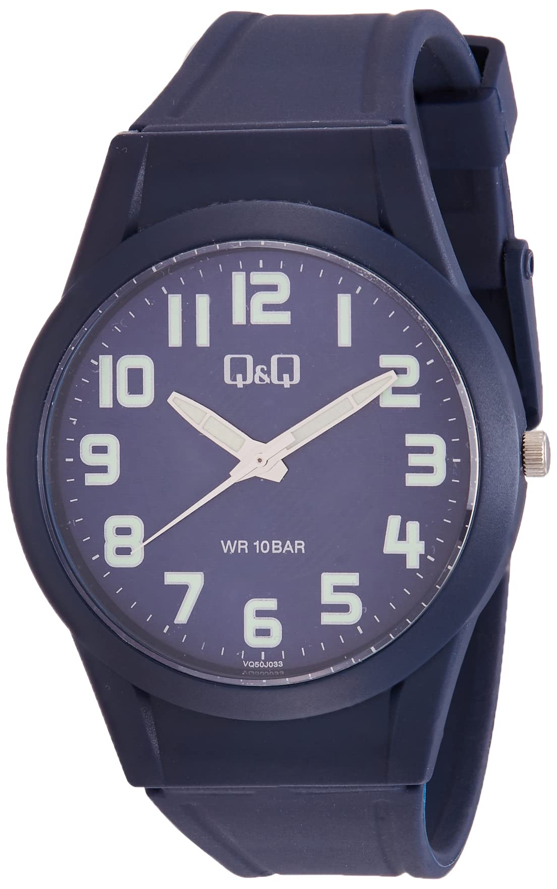 Q&Q ساعة للجنسين - 38 ملم - كحلي VQ50J033Y
