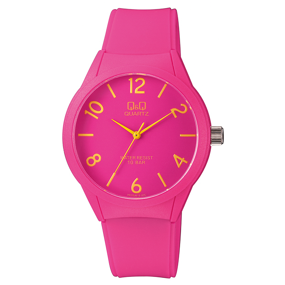 Q&Q ساعة حريمي - 40 ملم - بينك VR28J019Y