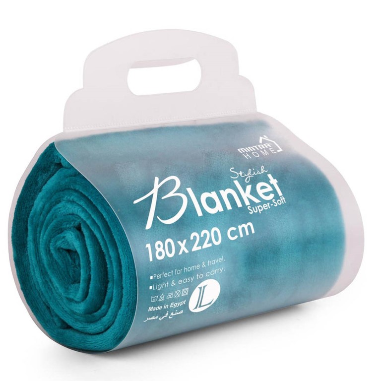 Mintra بطانية مايكرو فايبر - 220*180 سم - تركواز