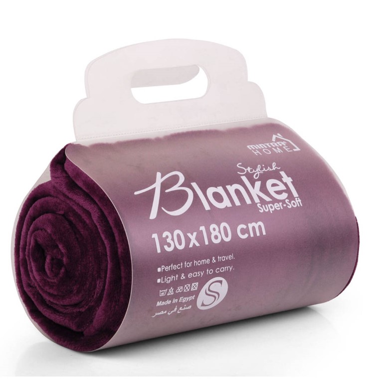 Mintra بطانية مايكرو فايبر - 130*180 سم - موف