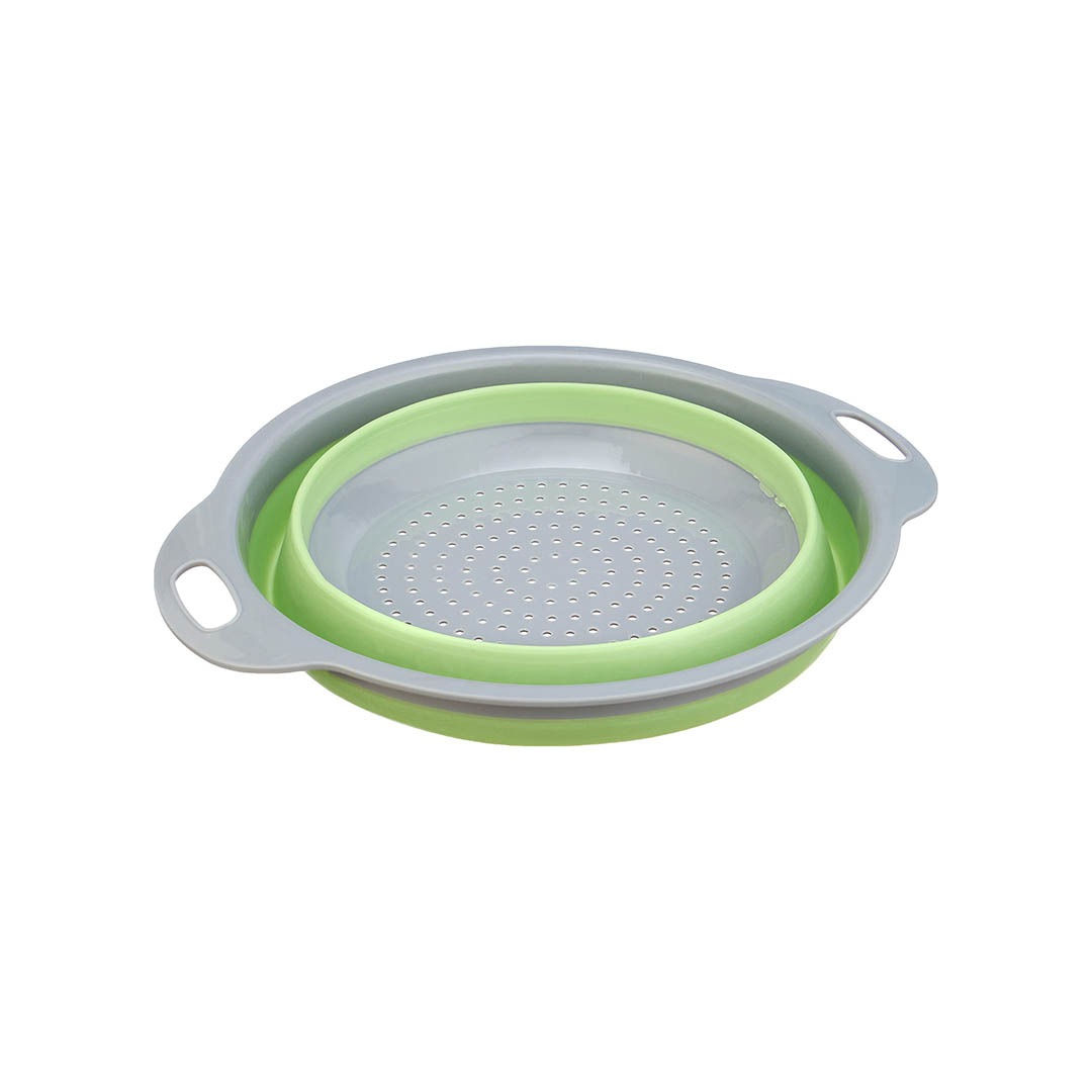 BB مصفاة سيليكون بيد قابلة للطي - أخضر/رمادي