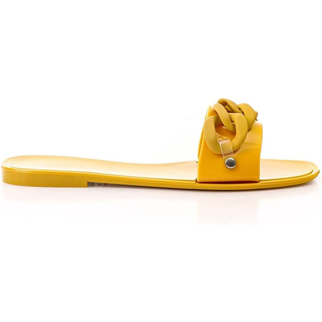 KND-DJTT-012 شبشب فلات حريمي كاجوال - أصفر