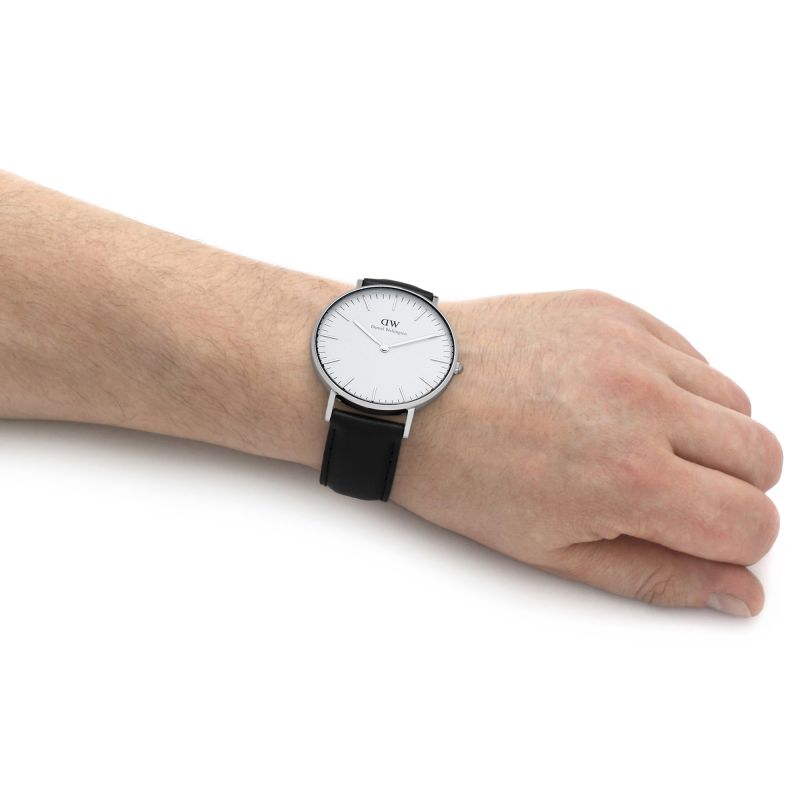 ساعة كلاسيك للجنسين - 36 ملم - أسود - DW00100053