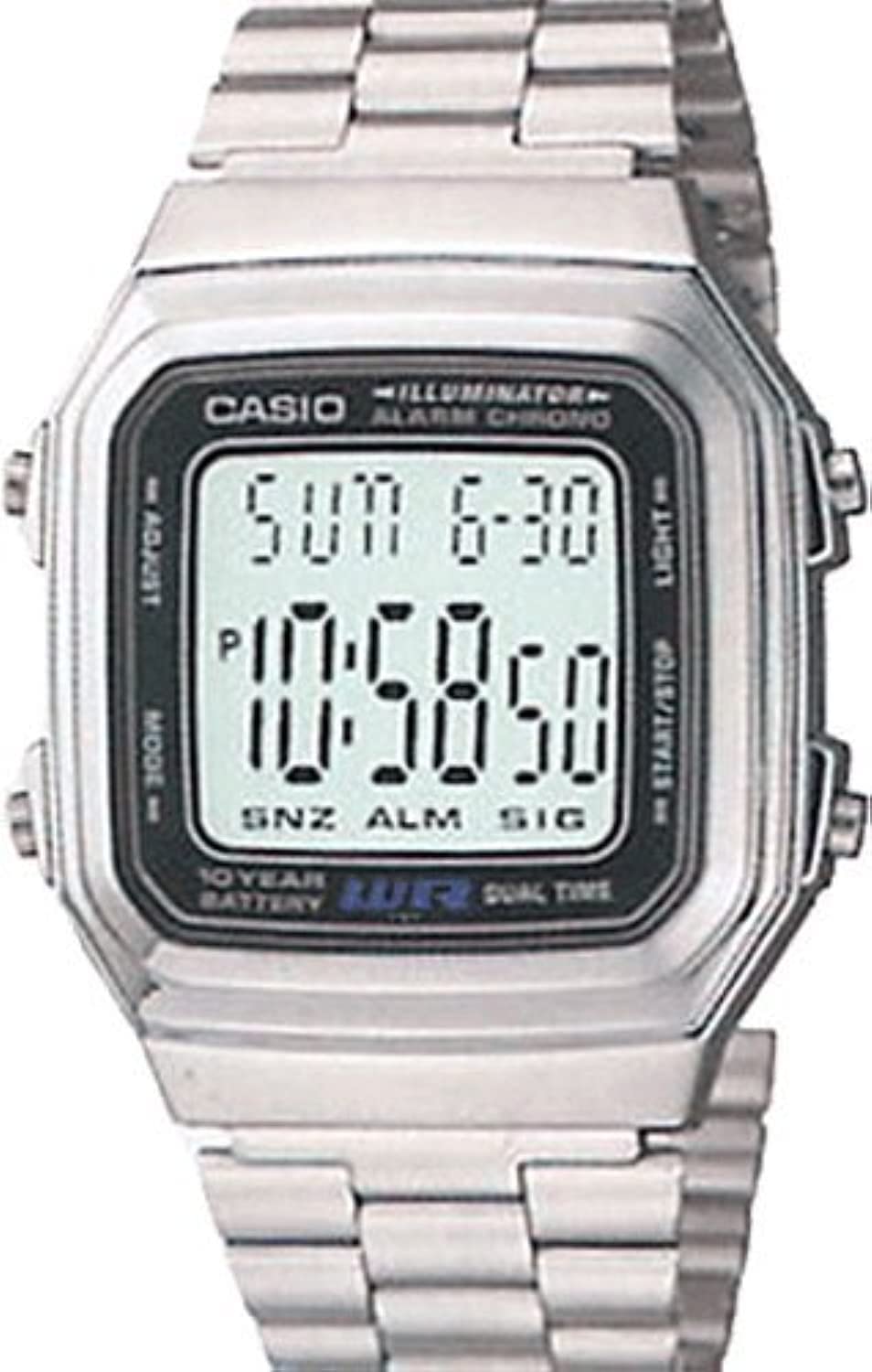 Casio ساعة ديجيتال رجالي - 39 ملم - فضي - A179W-1ADG
