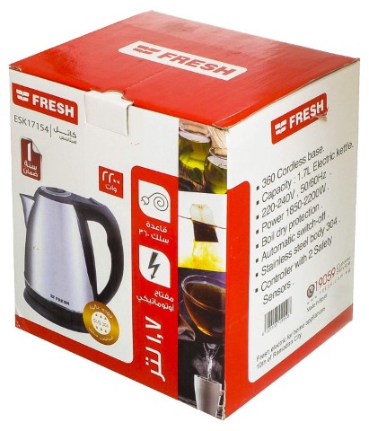 غلاية مياه فريش 2200 وات - 1.5 لتر - فضي - ESK17154